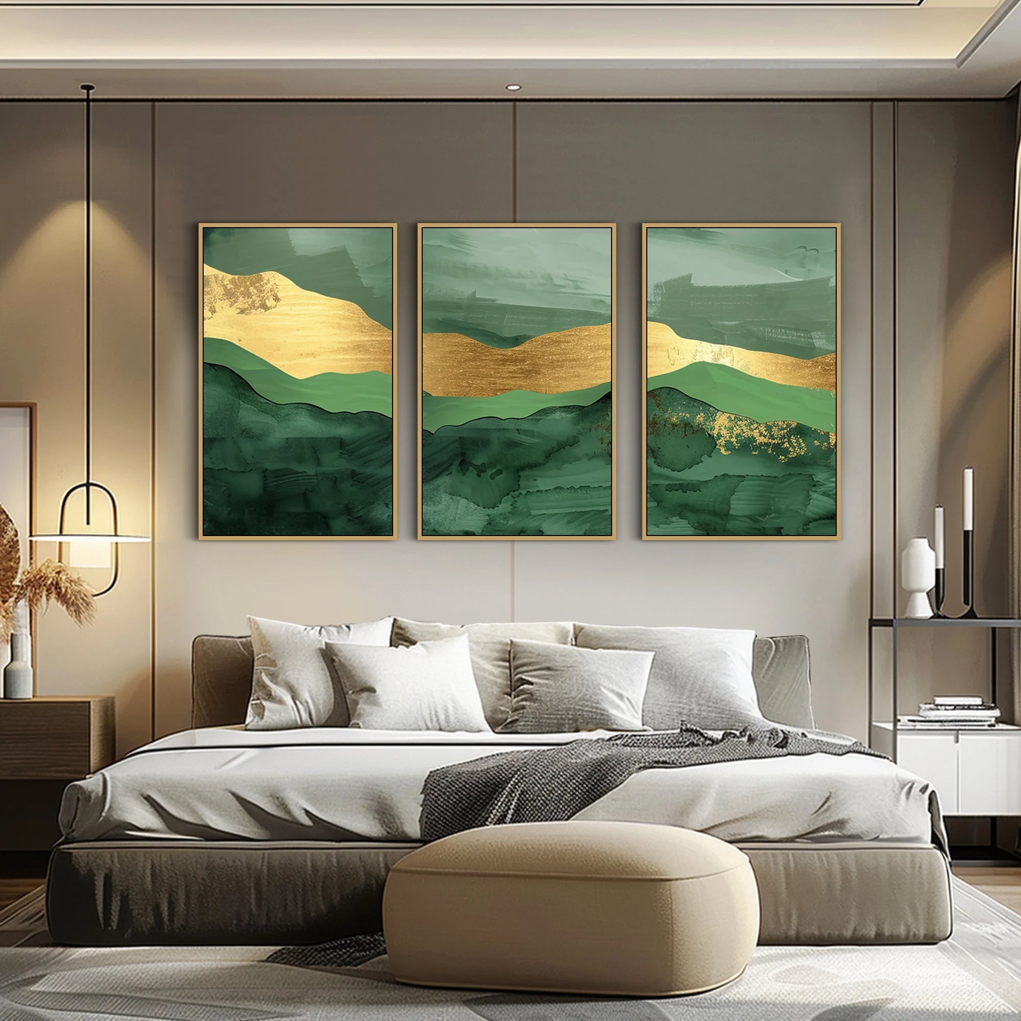 Triptych Tranquility: Embracing Harmony with Three-Panel Oil Paintings