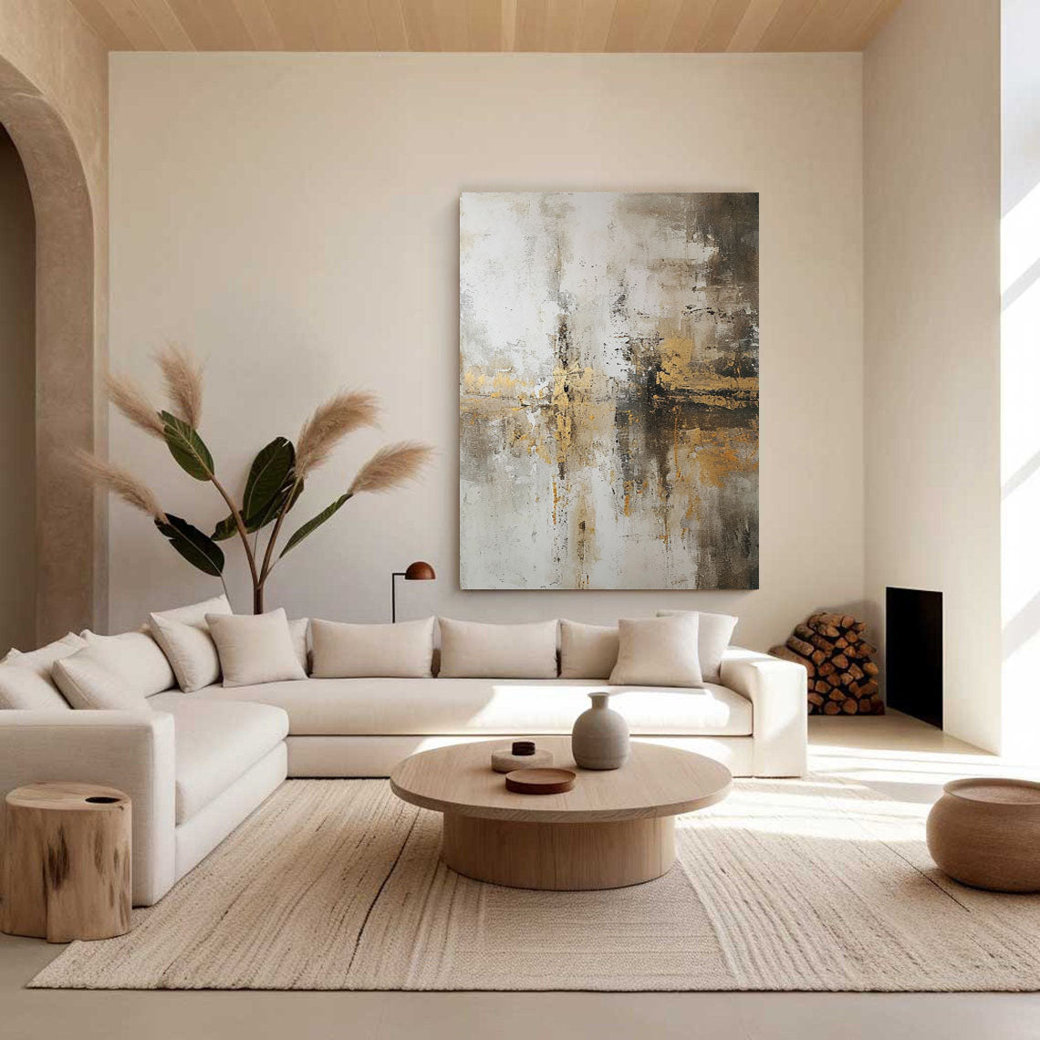 Grey And Beige Abstract Painting #AVG 001