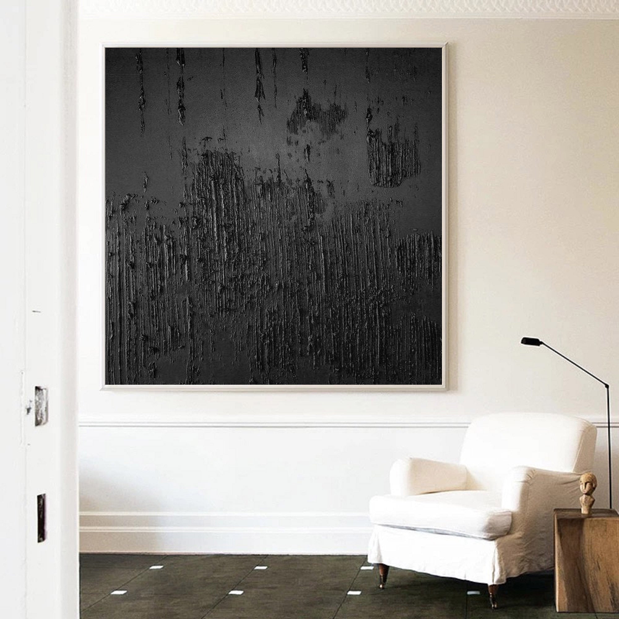Black Minimalist Abstract Painting #AVG 012