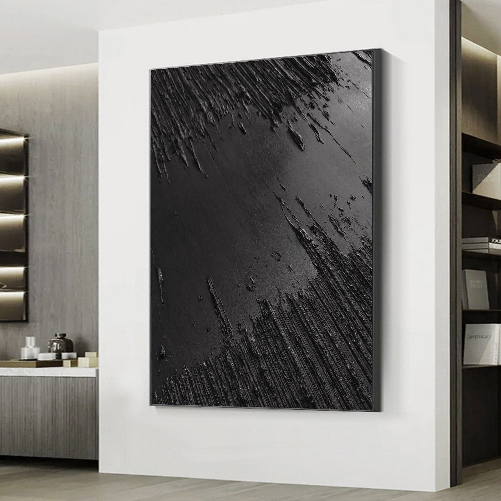 Black Minimalist Abstract Painting #AVG 007