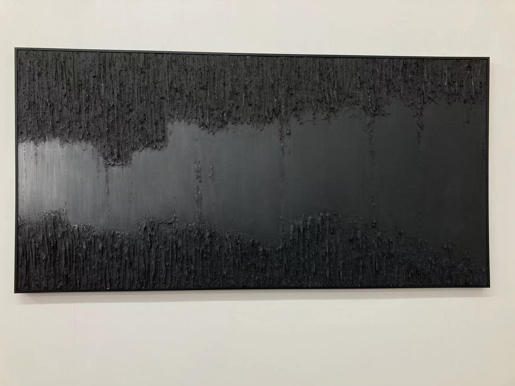Peinture abstraite noir et blanc #CXA 032