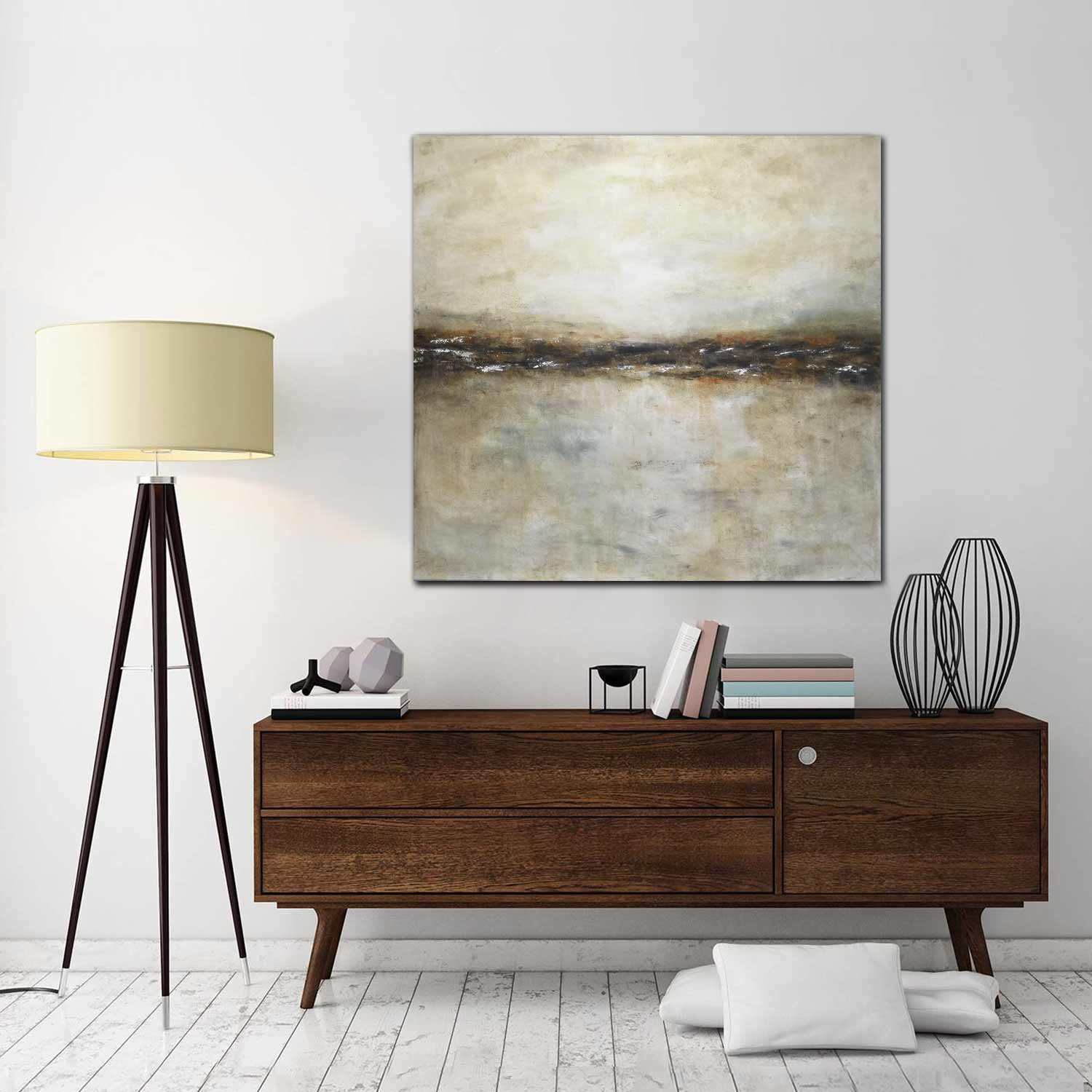 Earth Tones XL Peinture à l’huile de paysage « Rêver le voyage »