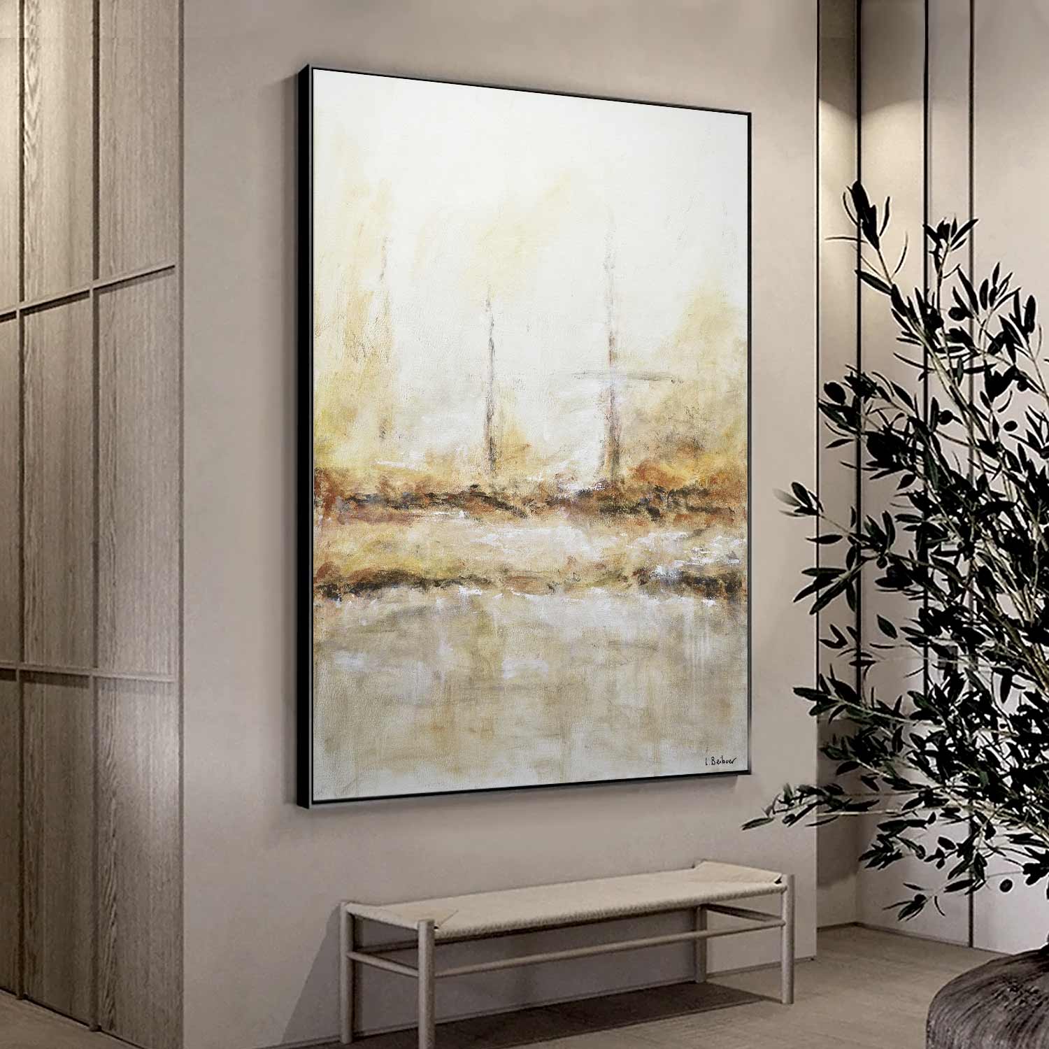 Natural Colors Large Current Abstract Painting "Taken"