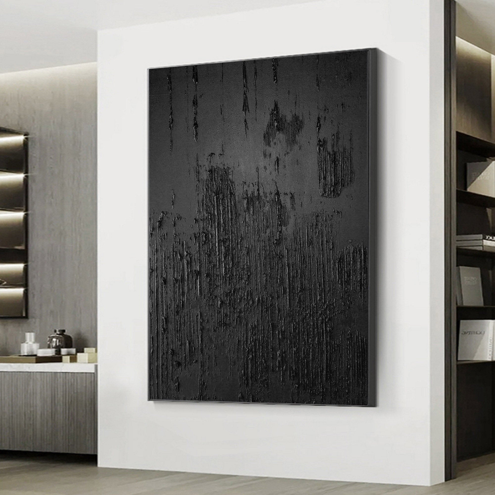 Black Minimalist Abstract Painting #AVG 004