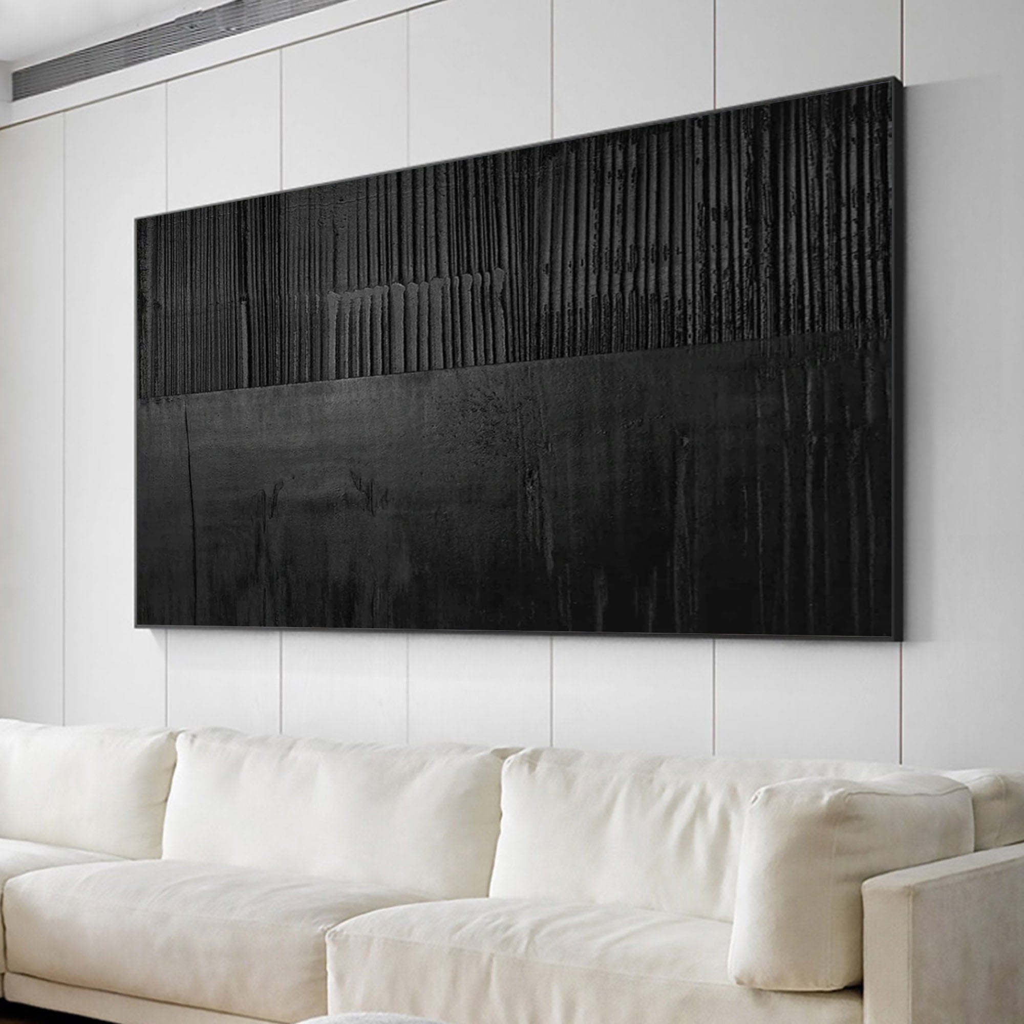 Black & White Abstract Painting #CXA 036