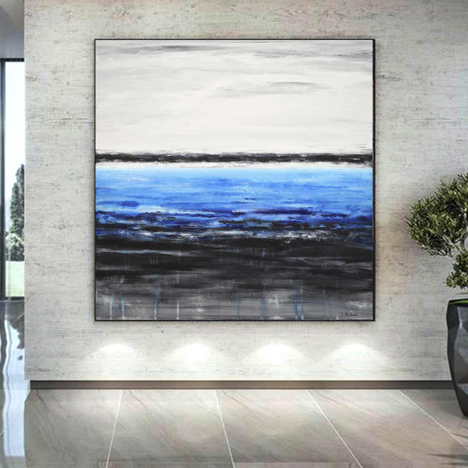 Seascape Painting Tranquil Serene Wall Art "Deep Waters"