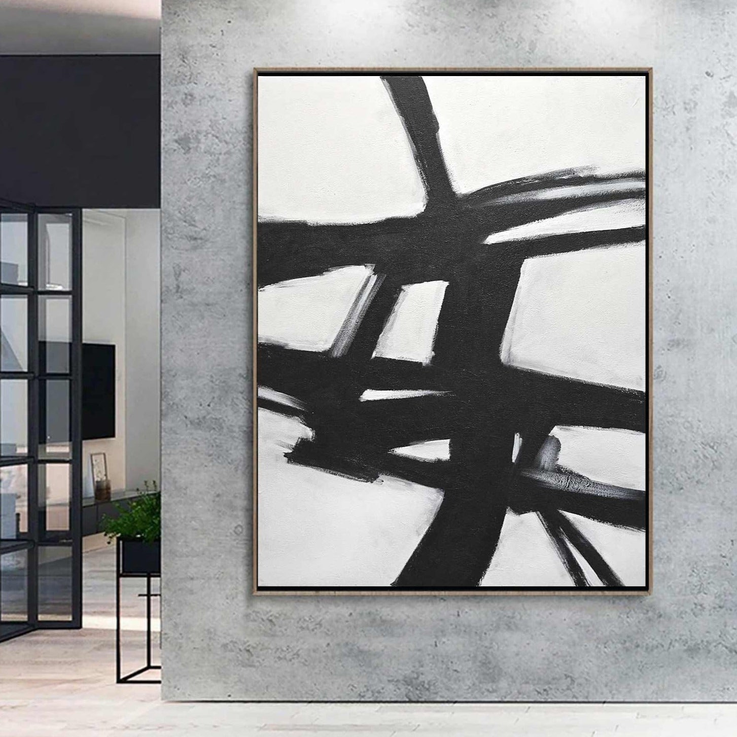 Black and White Abstract Wall Art "Next Chapter"