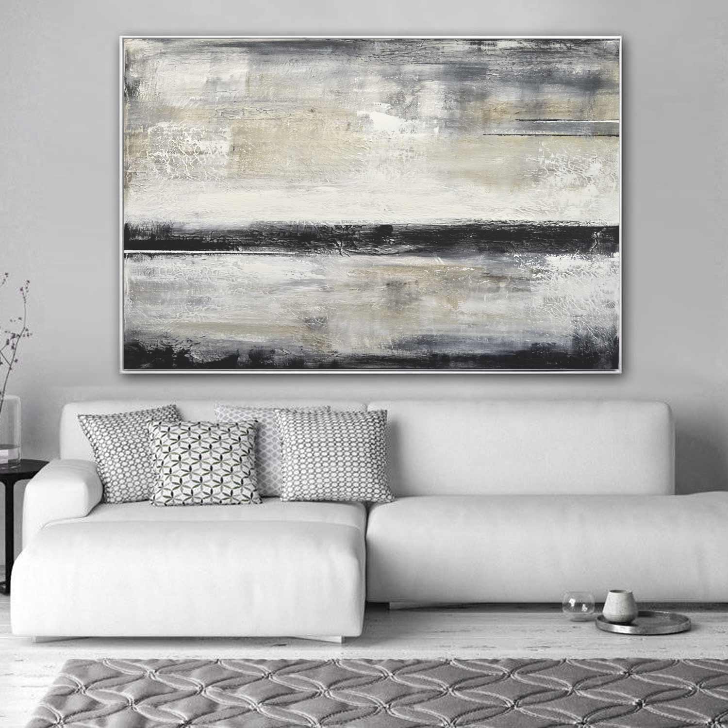 Suede Contemporary Abstract Artisan Painting "Daydream"