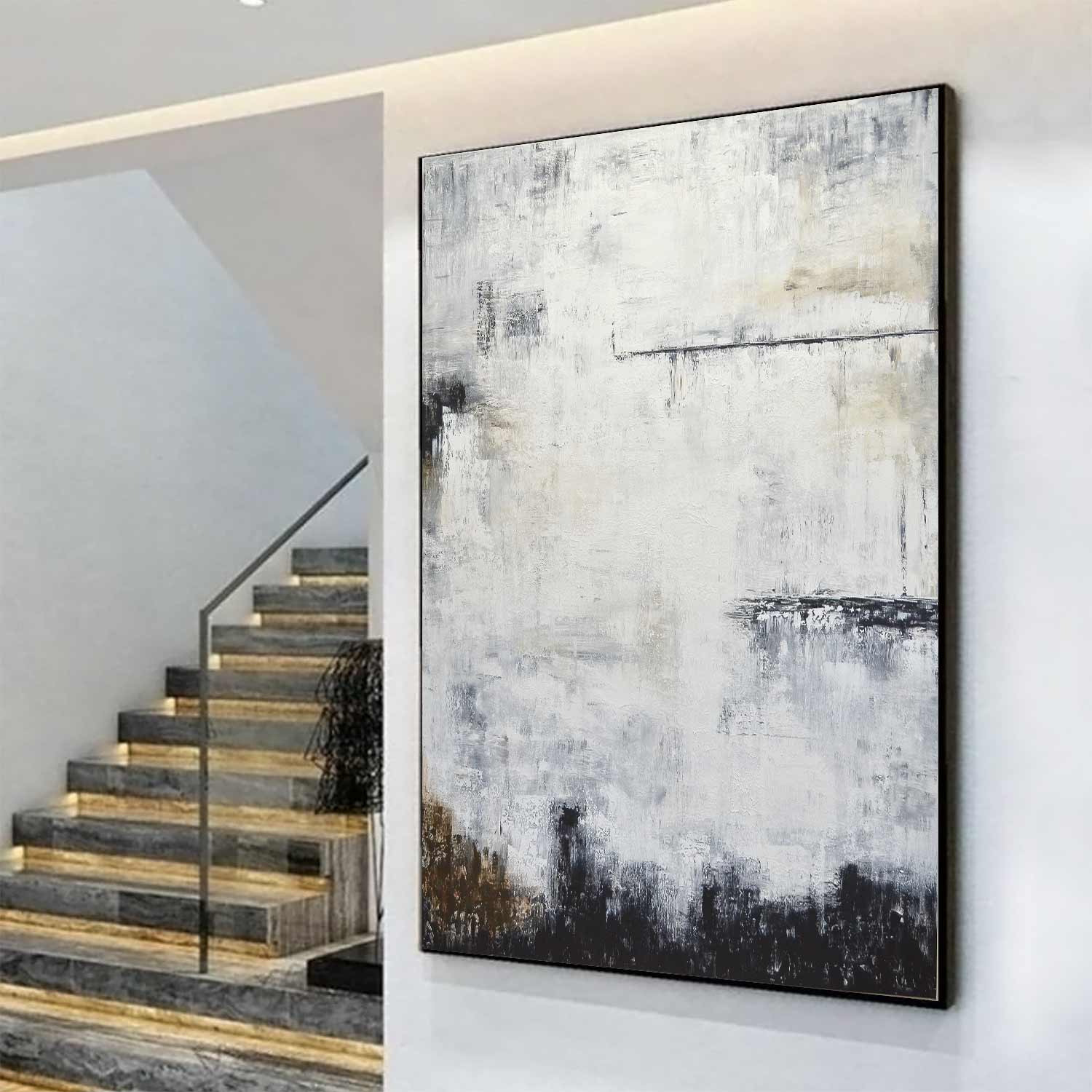 Large Vertical Contemporary Abstract Painting "Chances"