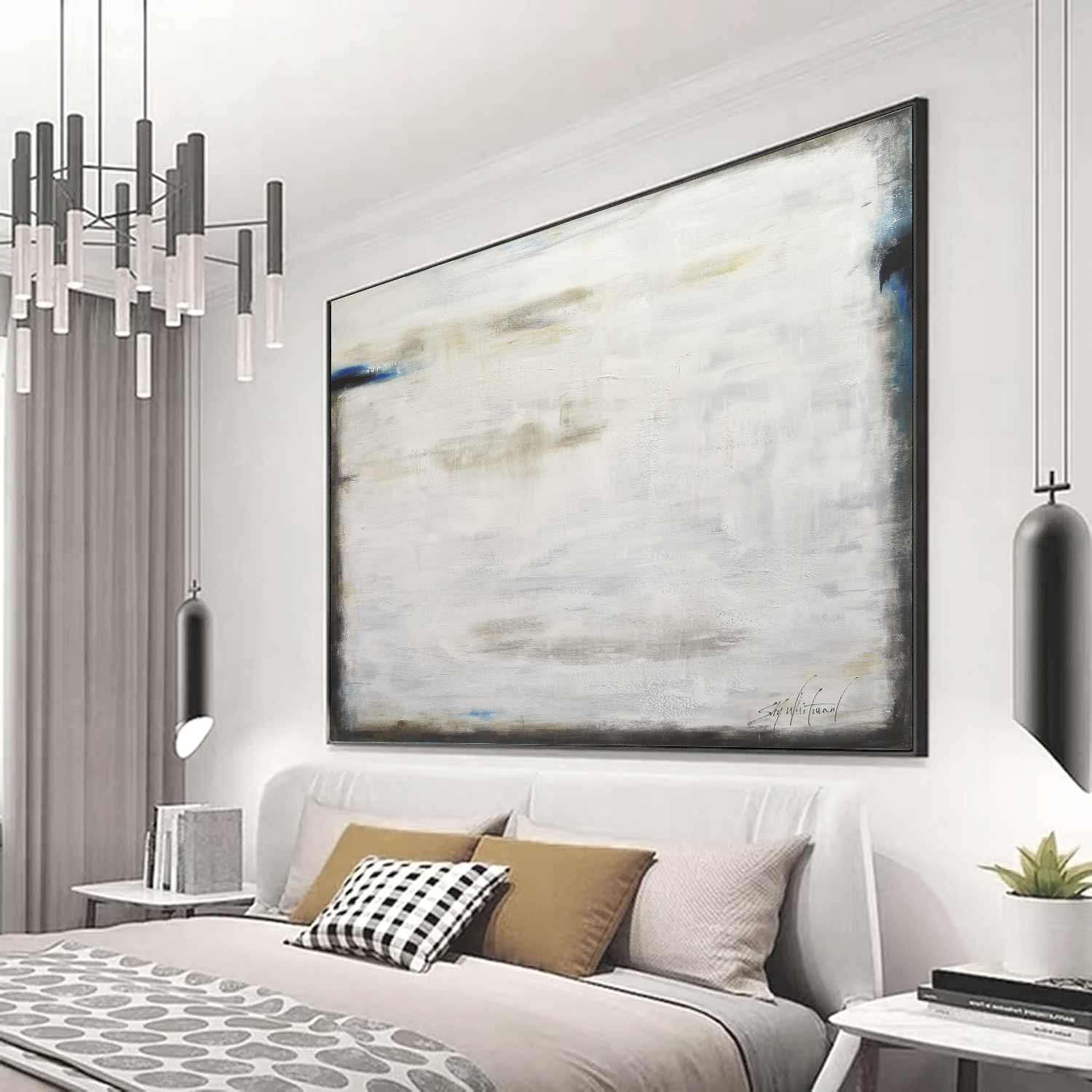 Peinture minimaliste élégante de beaux-arts aux couleurs douces « Lit Up Inside »
