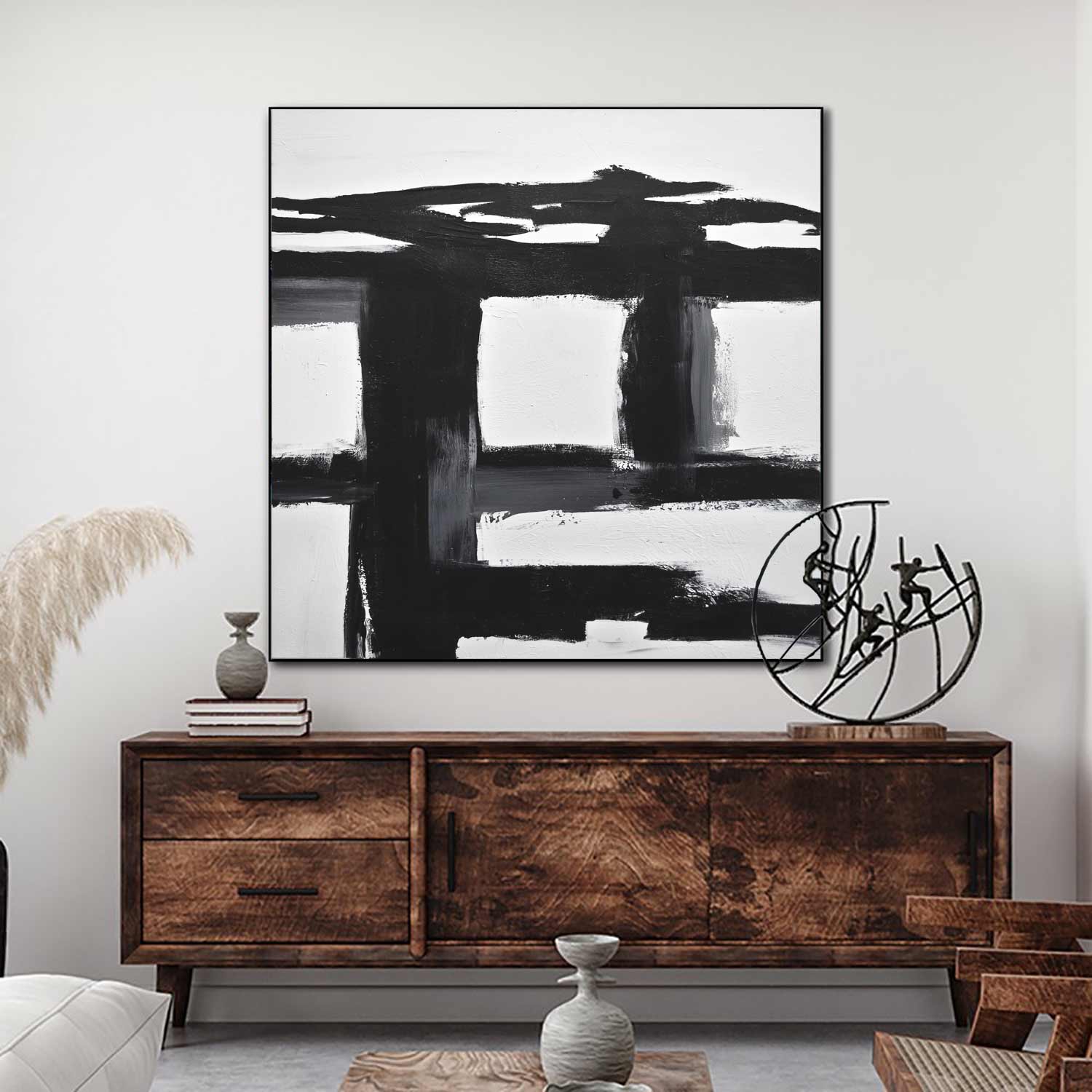 Black & White Expressionist Abstract "Balance"