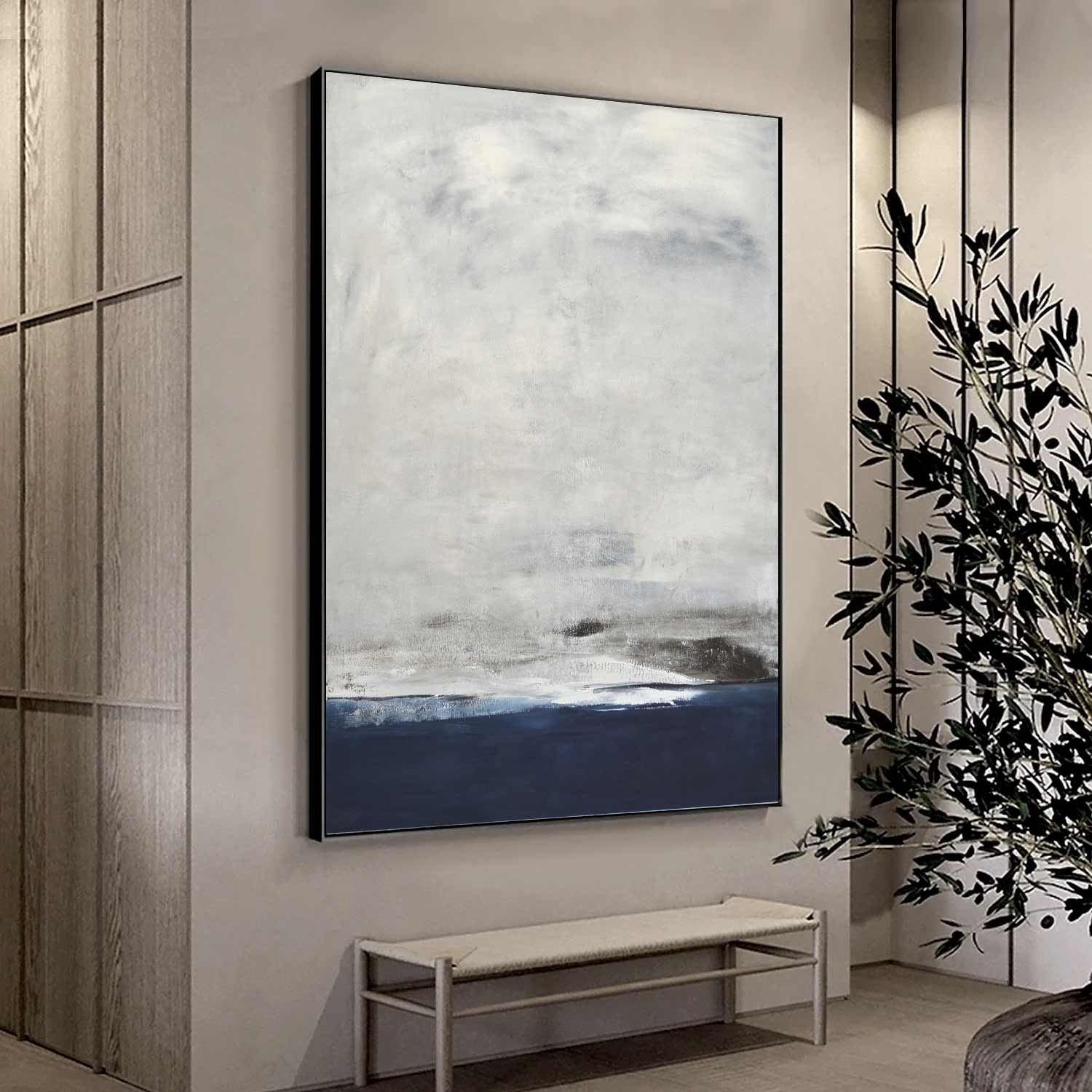 Abstract Painting Seascape Blue Wall Art "Above The Blue"