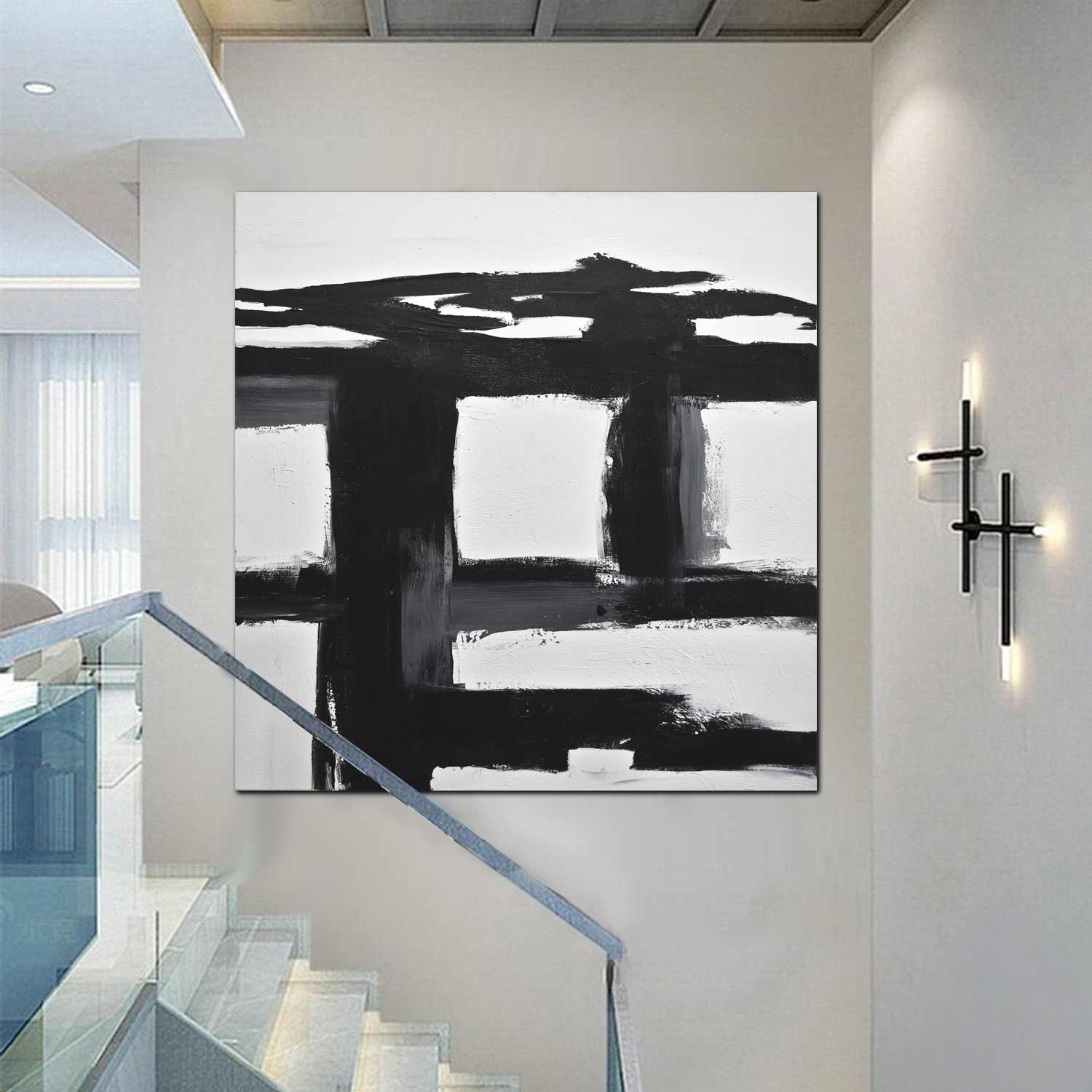 Black & White Expressionist Abstract "Balance"