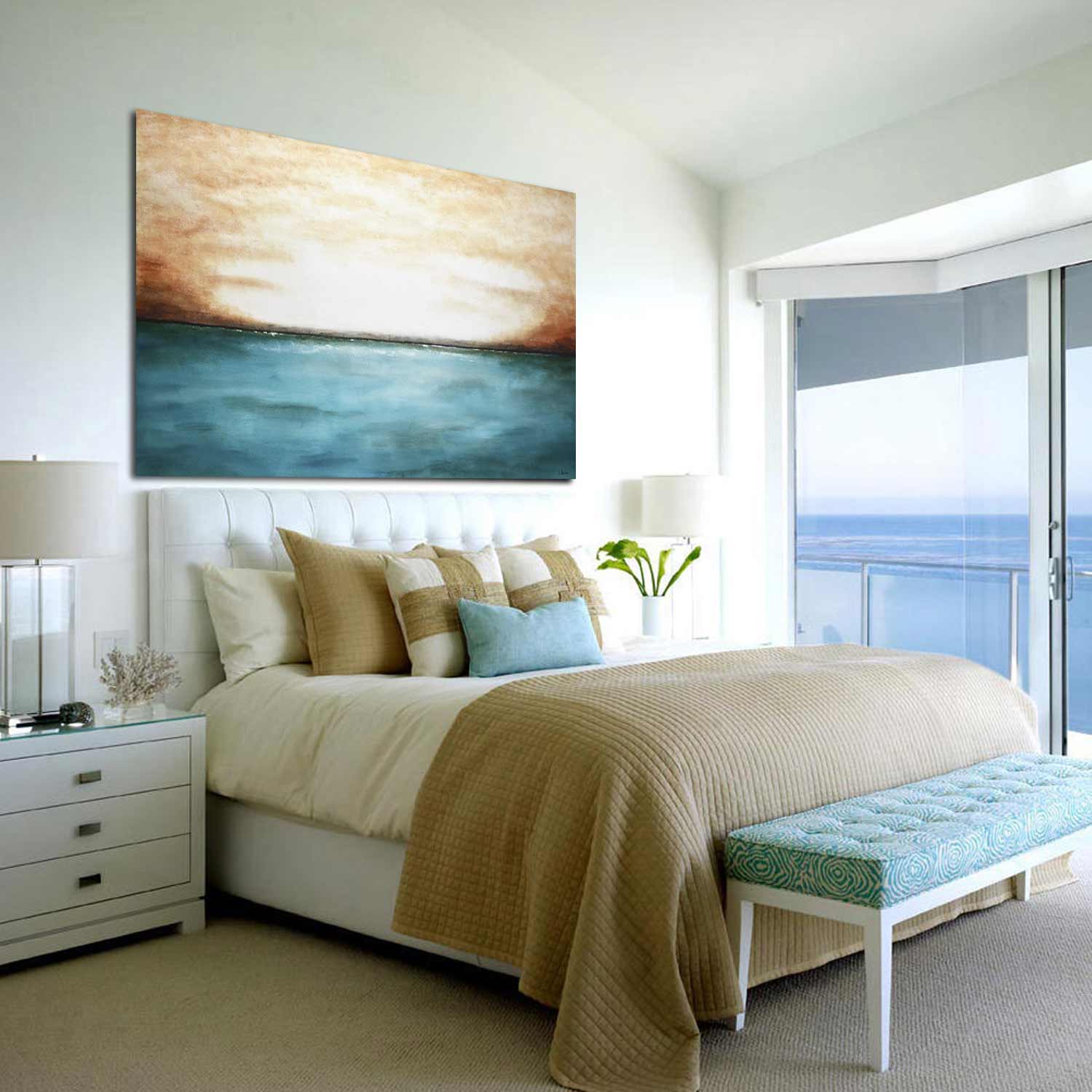 Abstract Seascape Painting US Artist "Wherever You Are"
