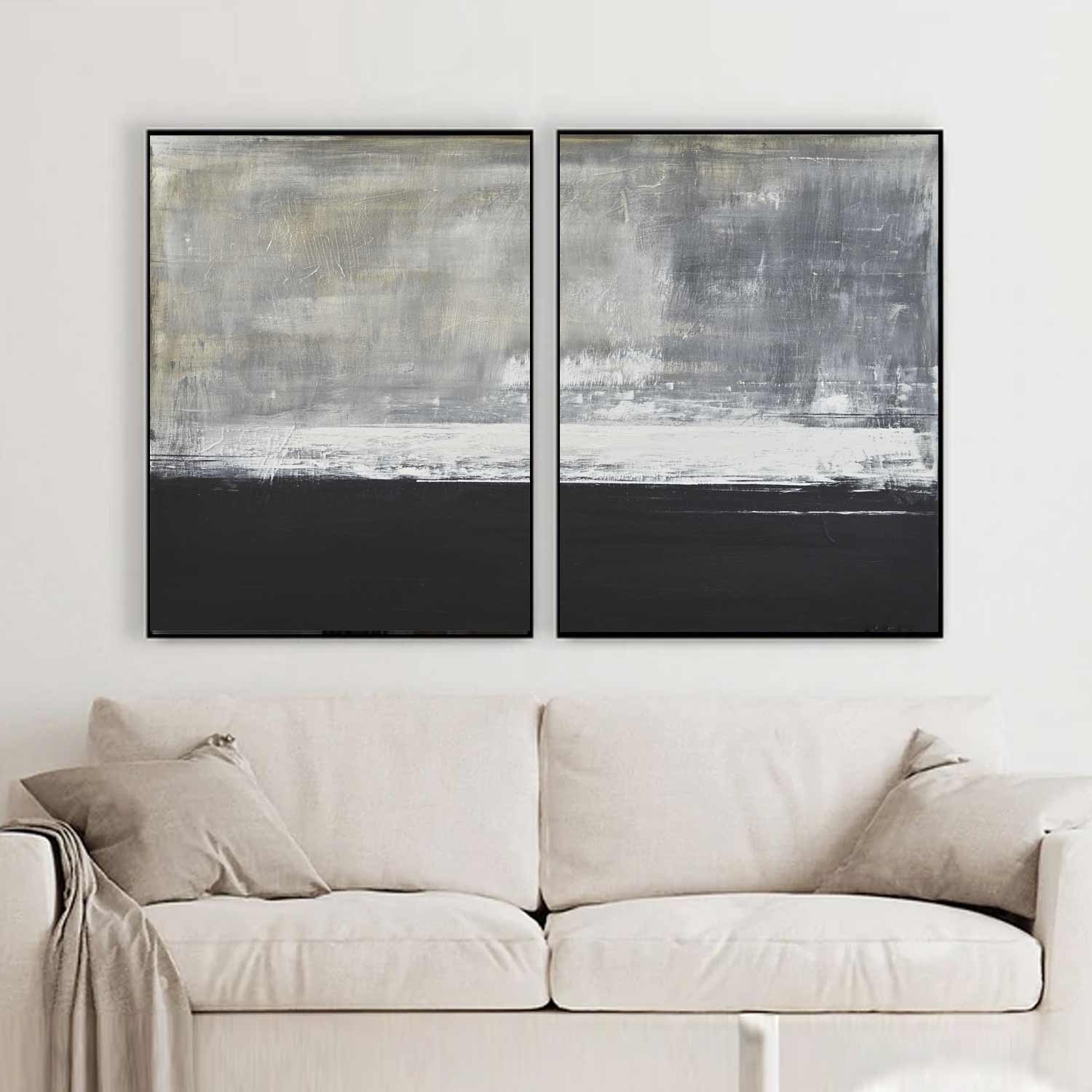Set of 2 Abstract Oversized Oil Paintings "Spirit"