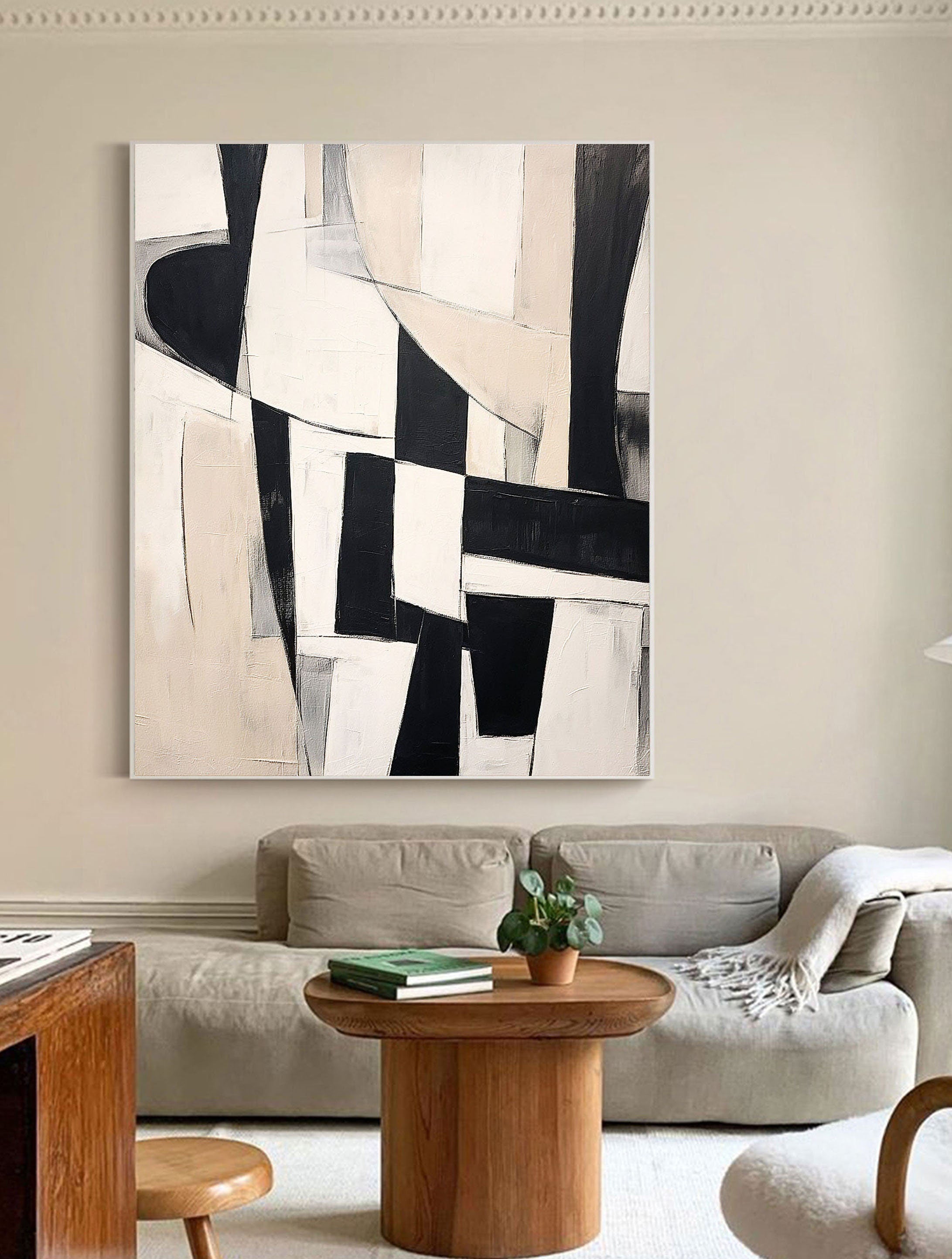 Peinture abstraite noir et blanc #CXA 022
