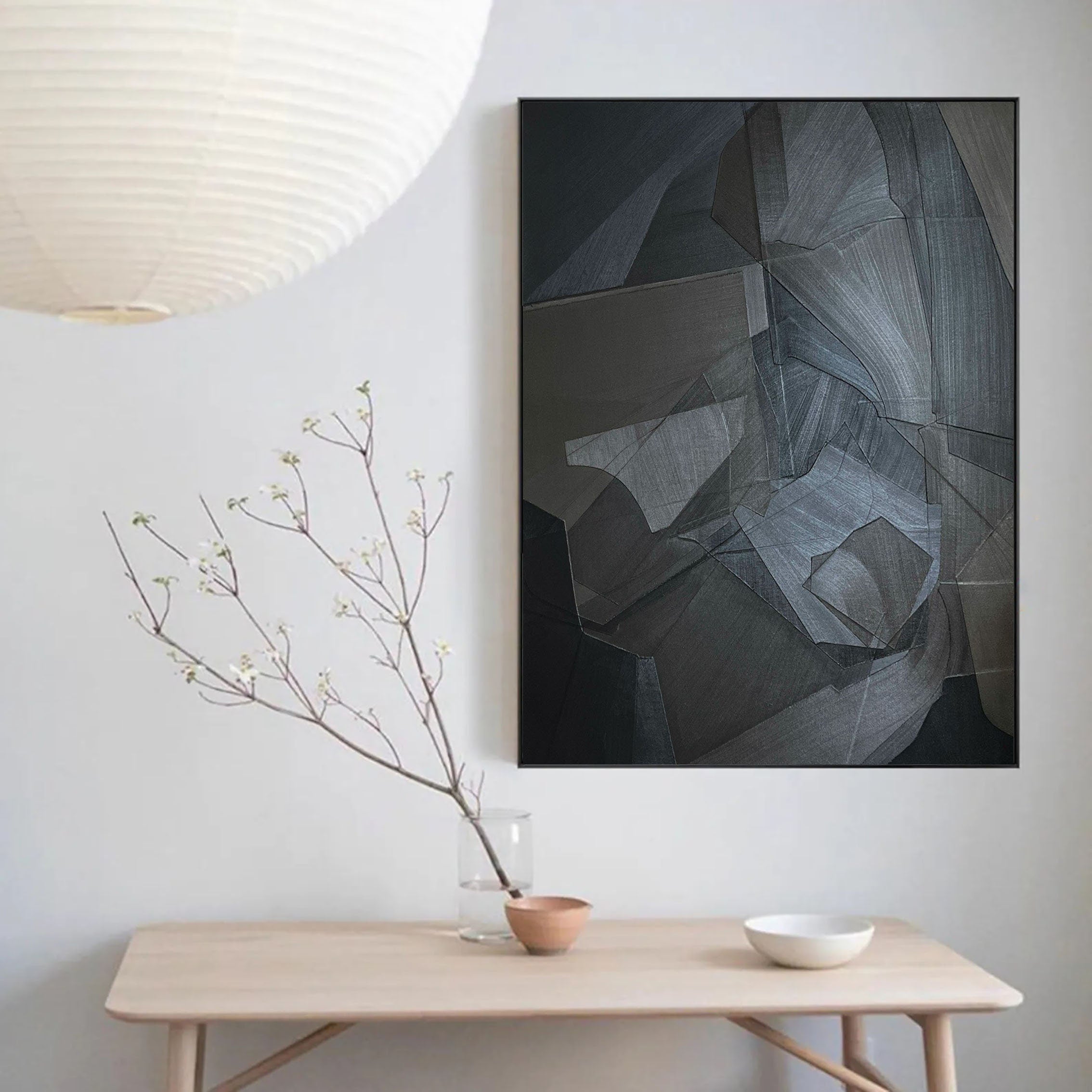 Black & White Abstract Painting #CXA 015