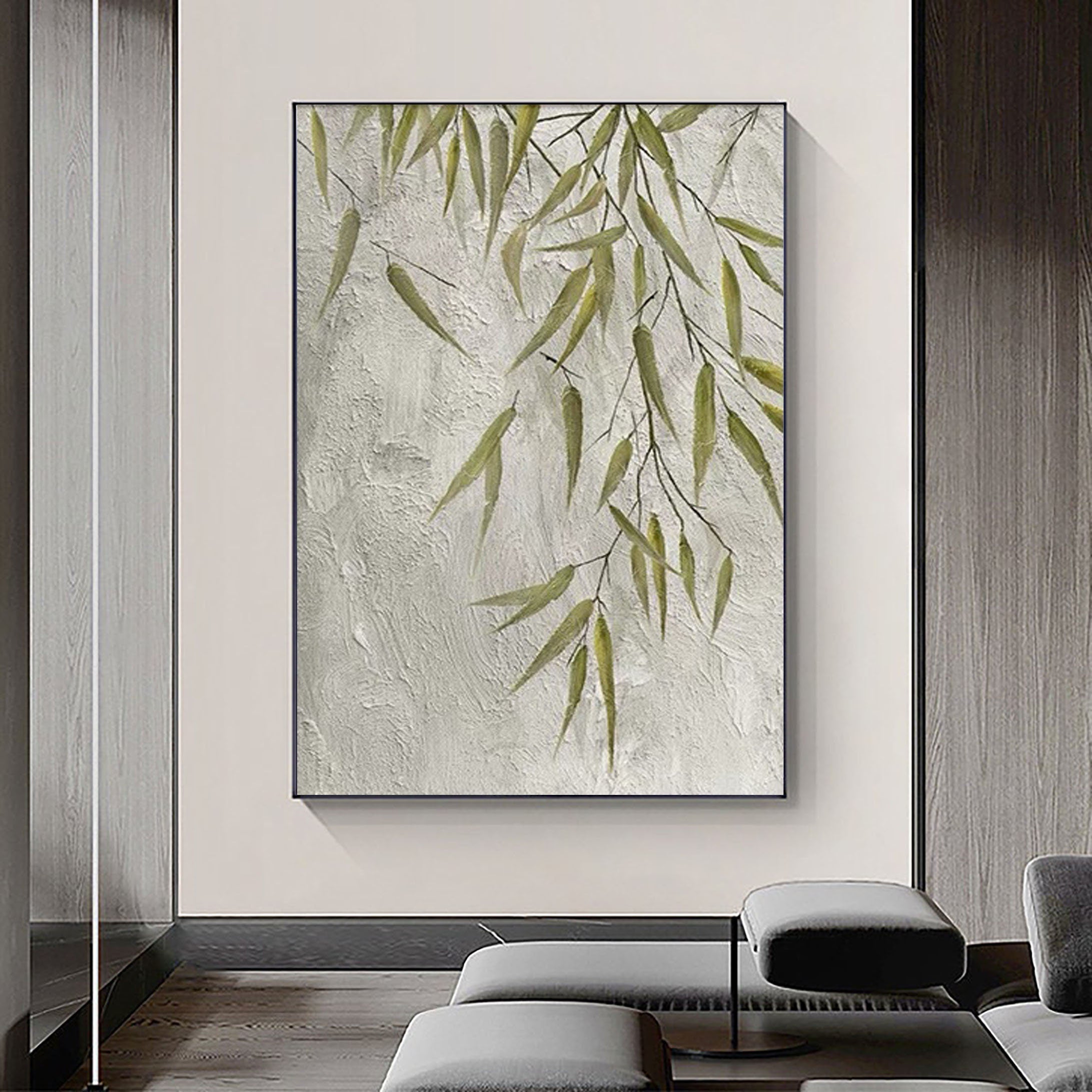 Peinture abstraite minimaliste blanche #CXA 008