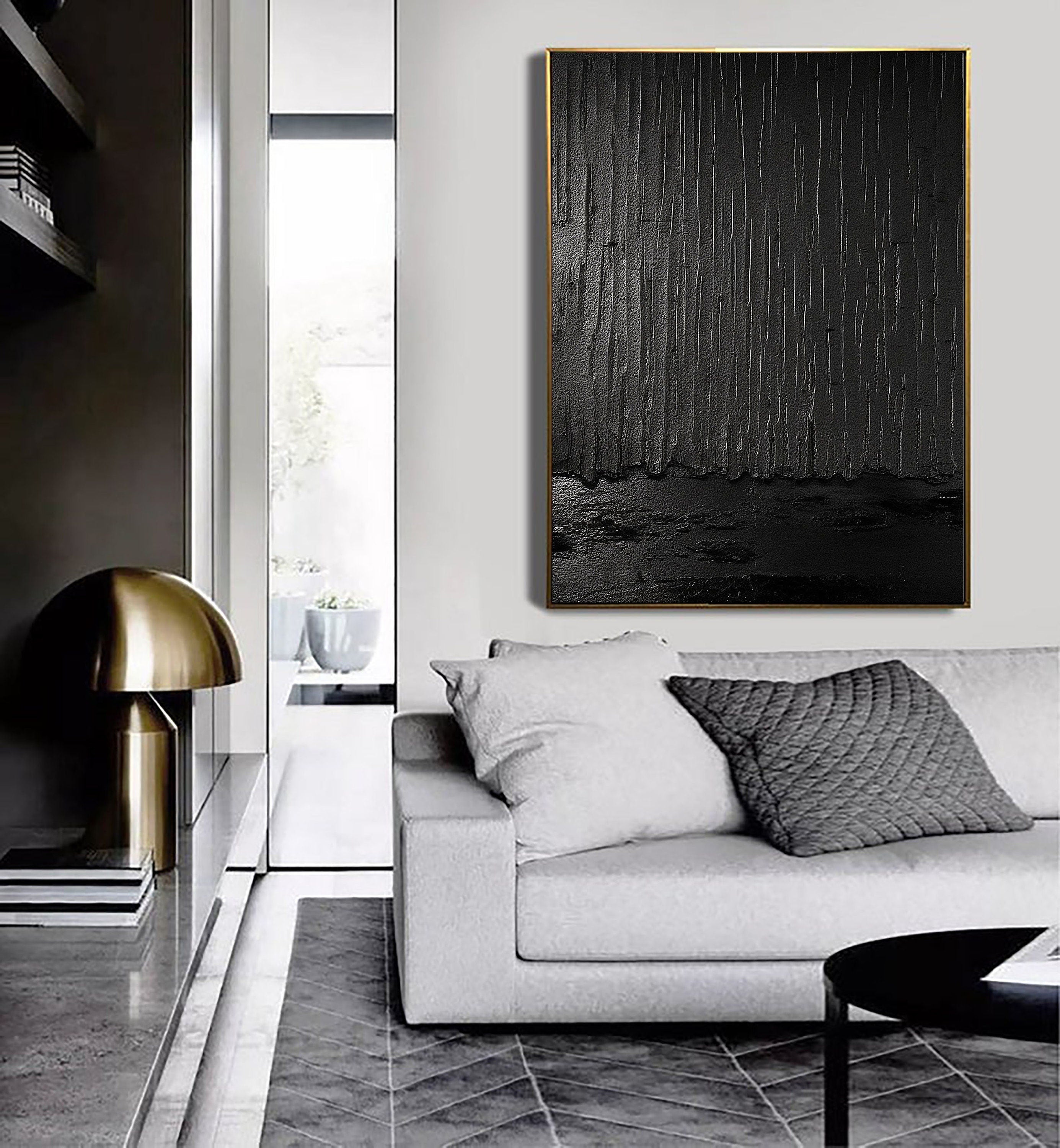 Black & White Abstract Painting #CXA 019