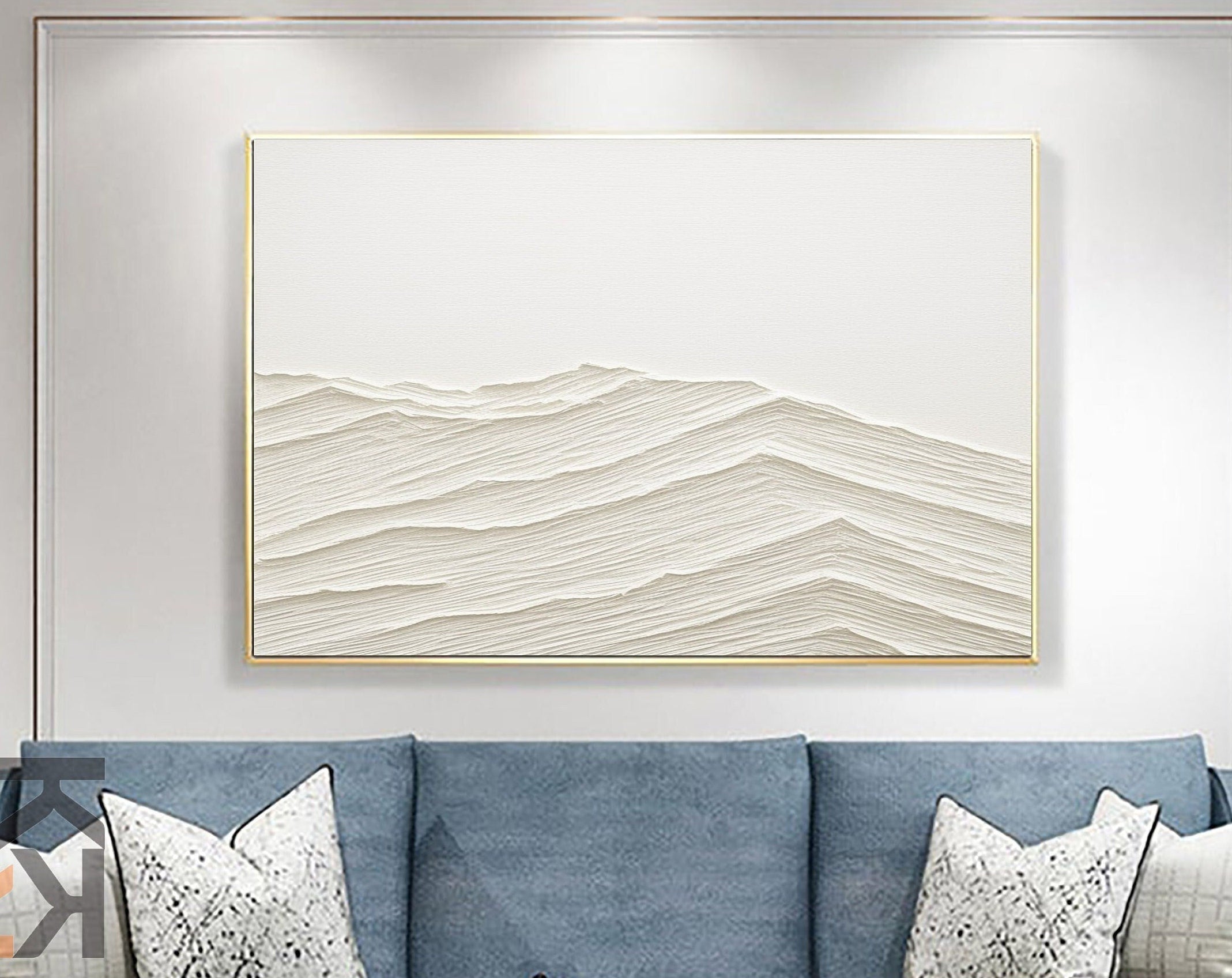 Peinture abstraite minimaliste blanche #CXA 012