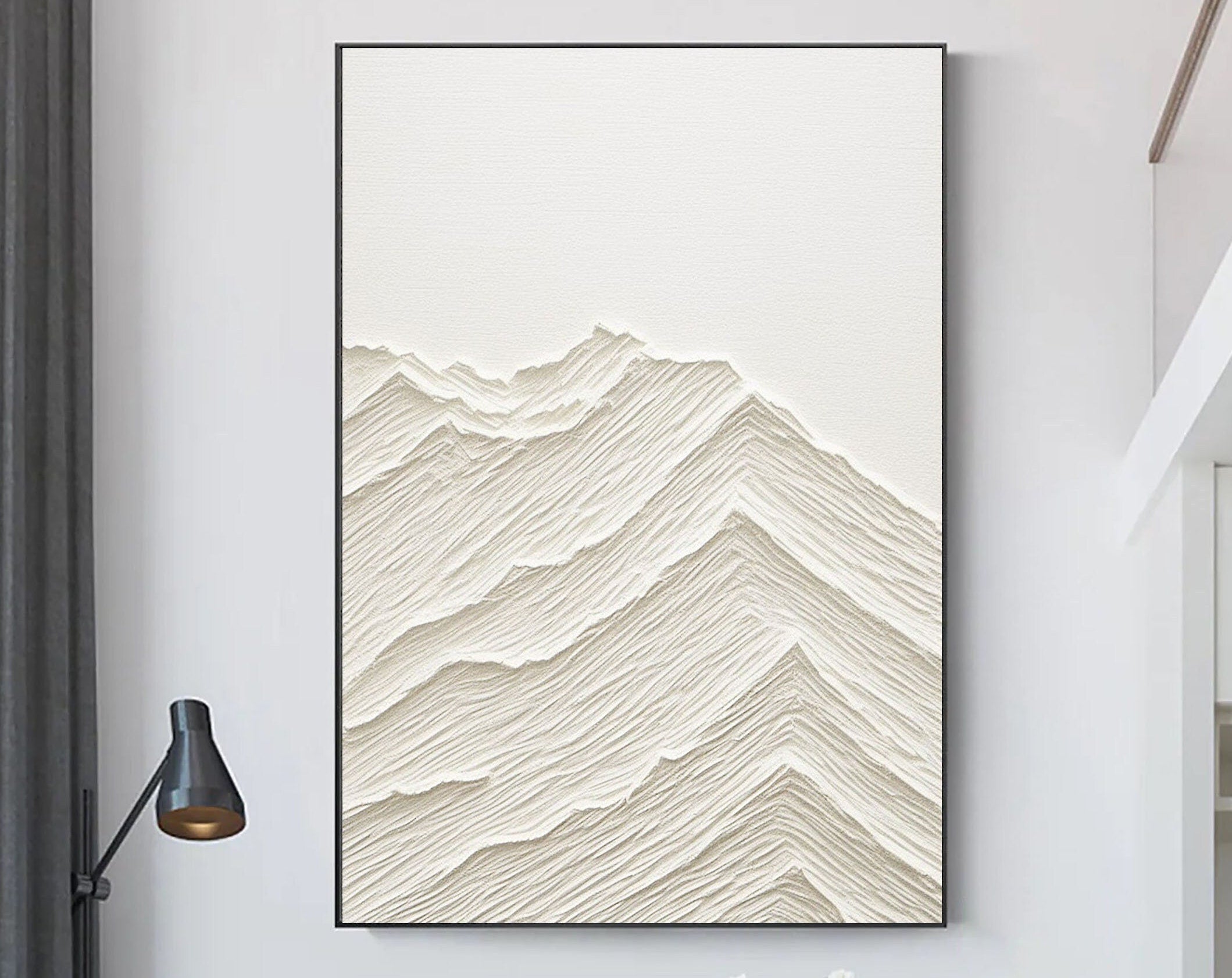Peinture abstraite minimaliste blanche #CXA 011