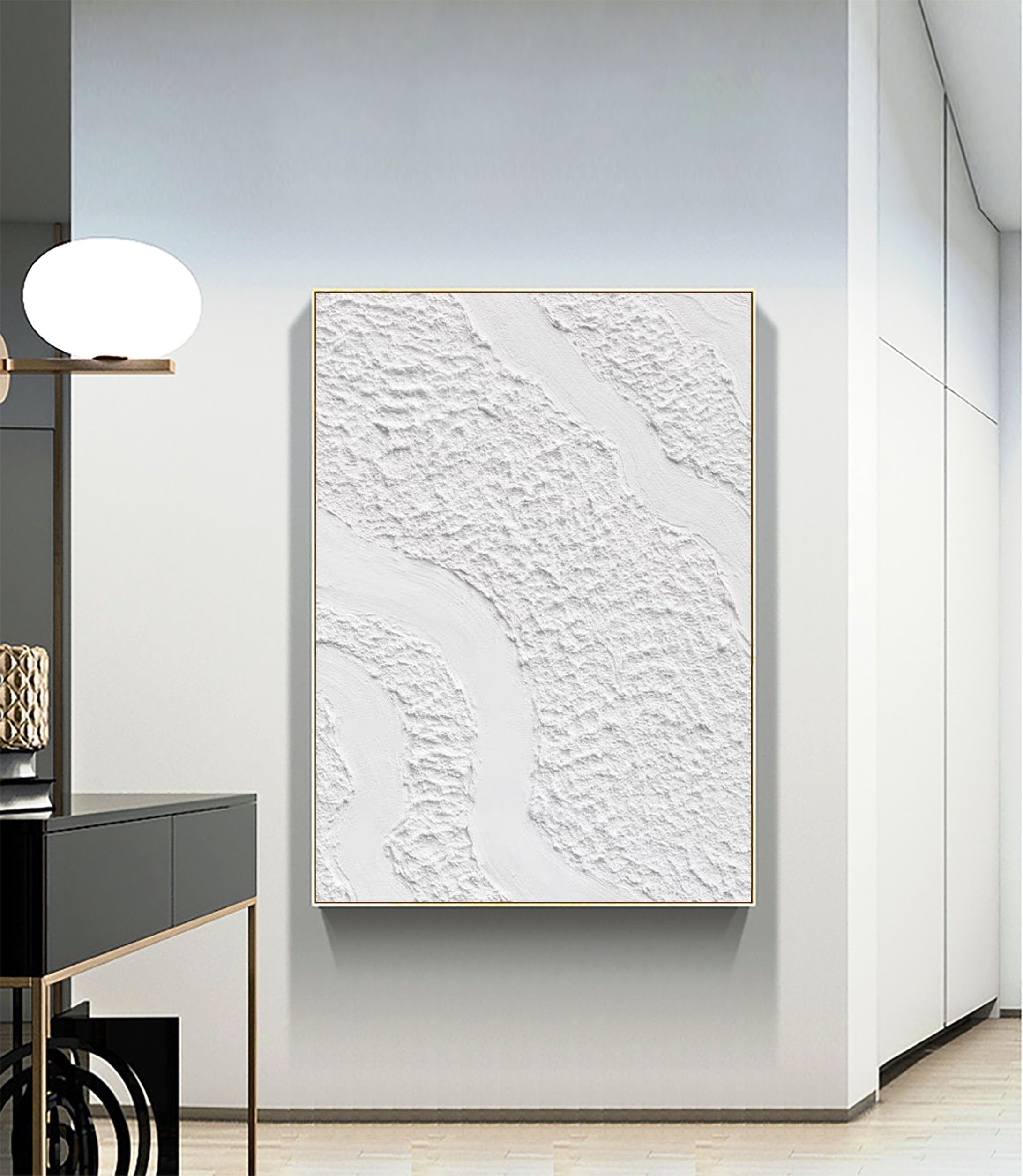 White Minimalist Abstract Painting #CXA 003
