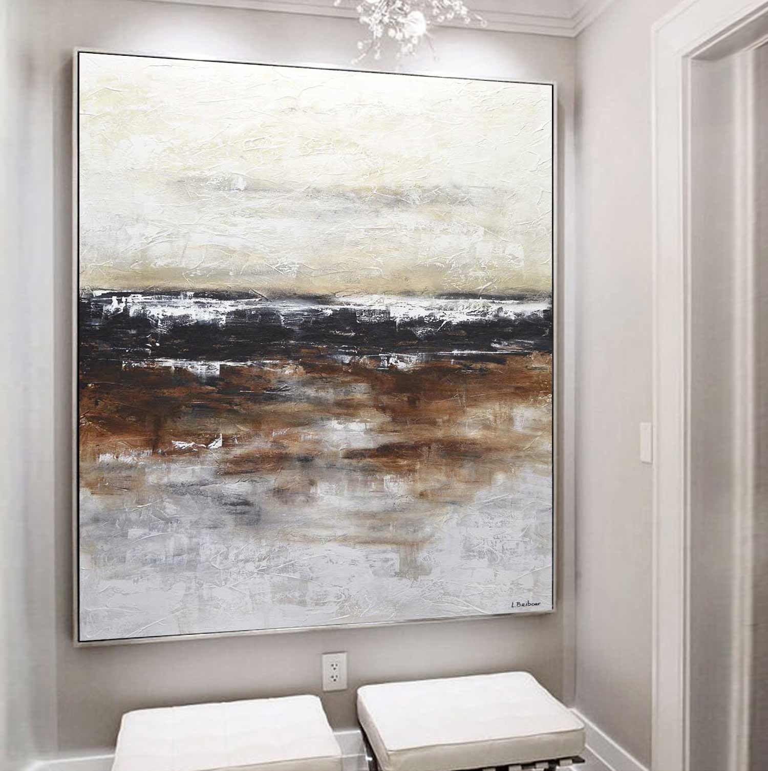Earth Tones Modern Abstract Painting " Inner Calm"