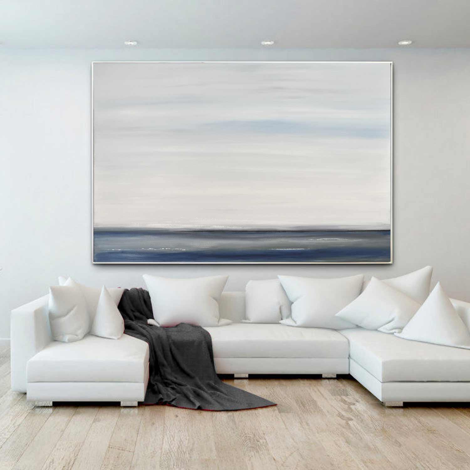 Peinture de paysage marin Horizon côtier de bord de mer « Time Away »