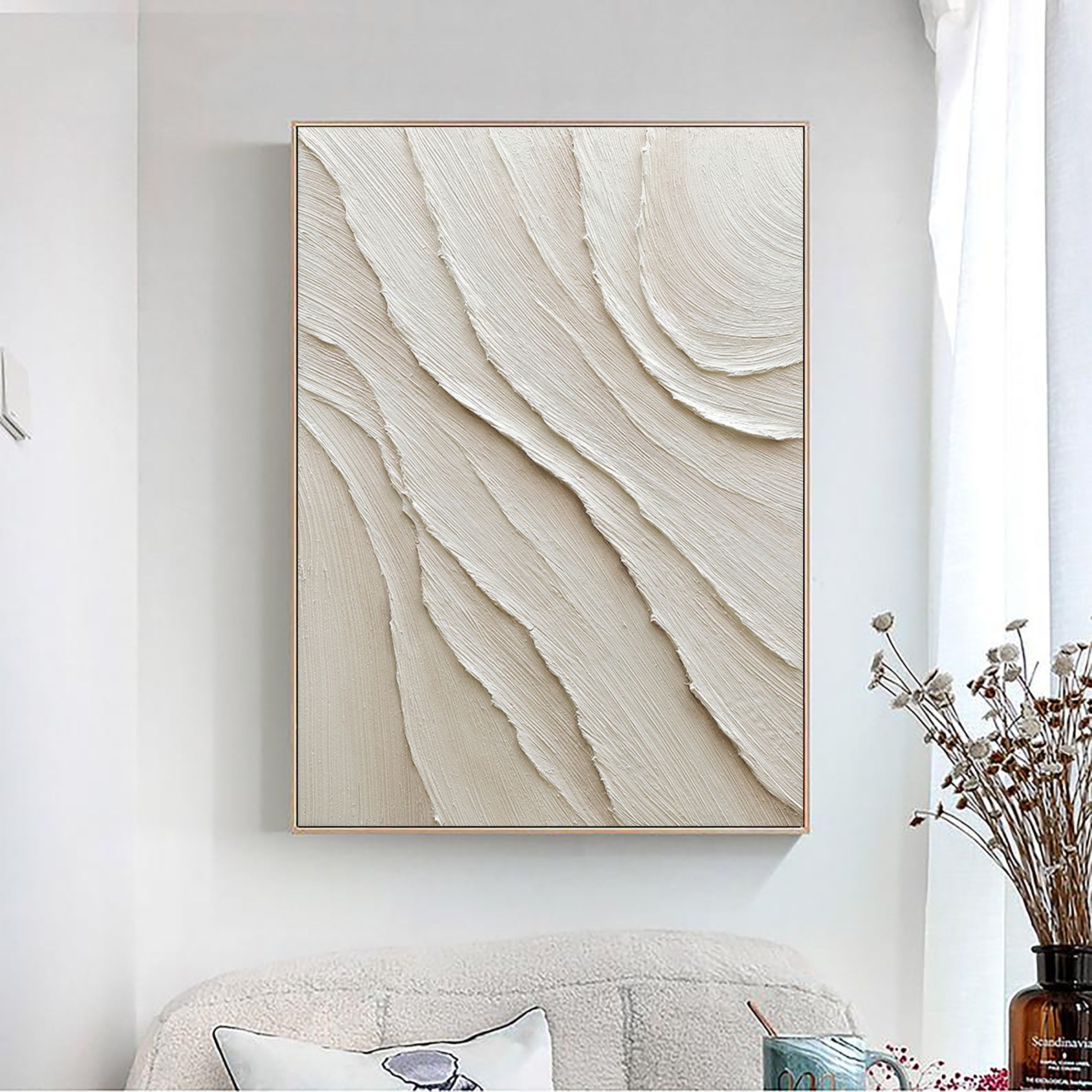 Peinture abstraite minimaliste blanche #AVG 002