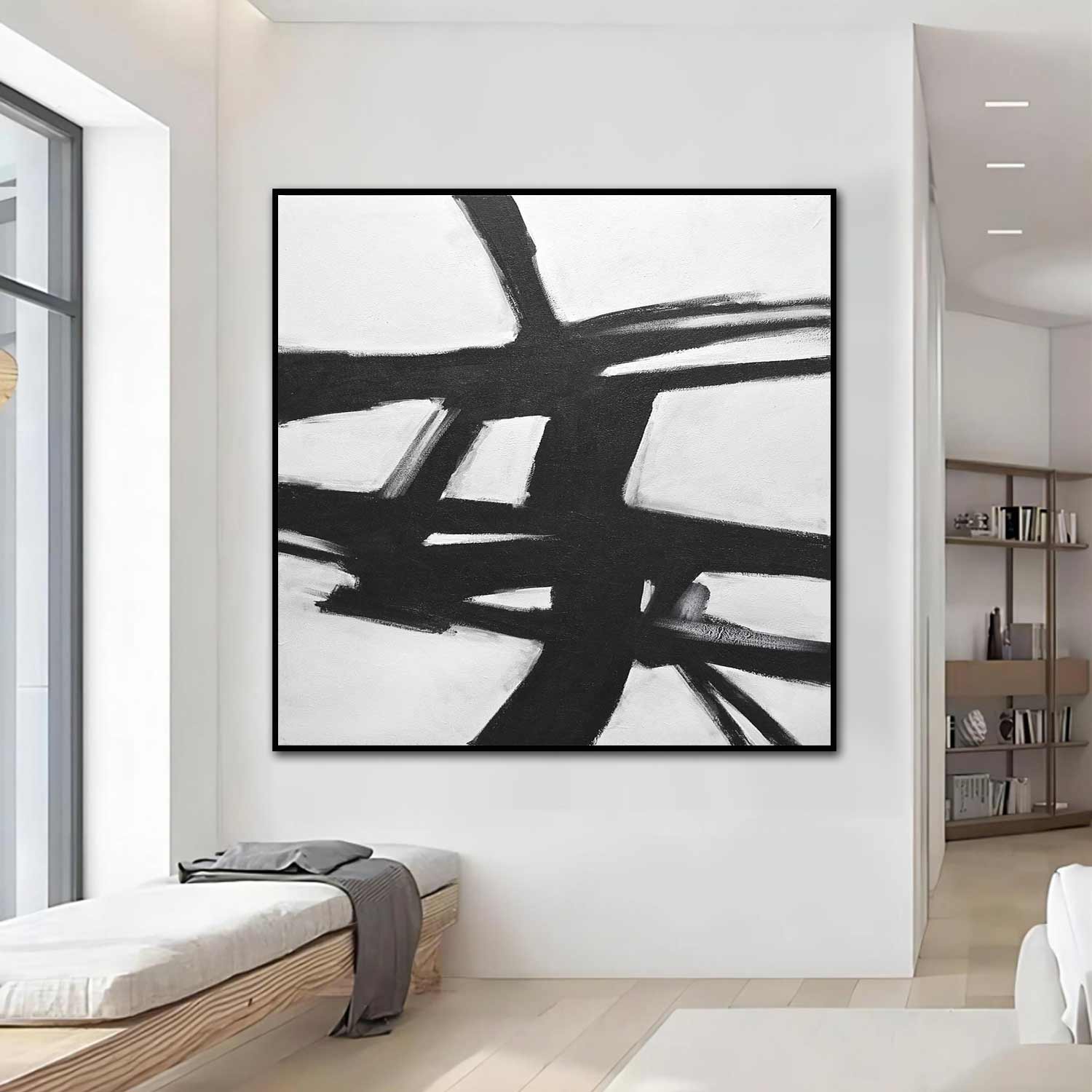 Black And White Abstract Expressionist Wall Art "Next Chapter"