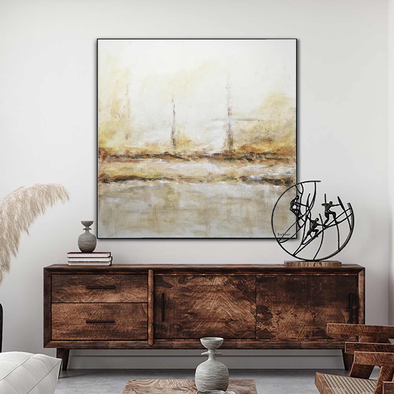 Light Abstract Wall Art Painting Natural Colors "Taken"
