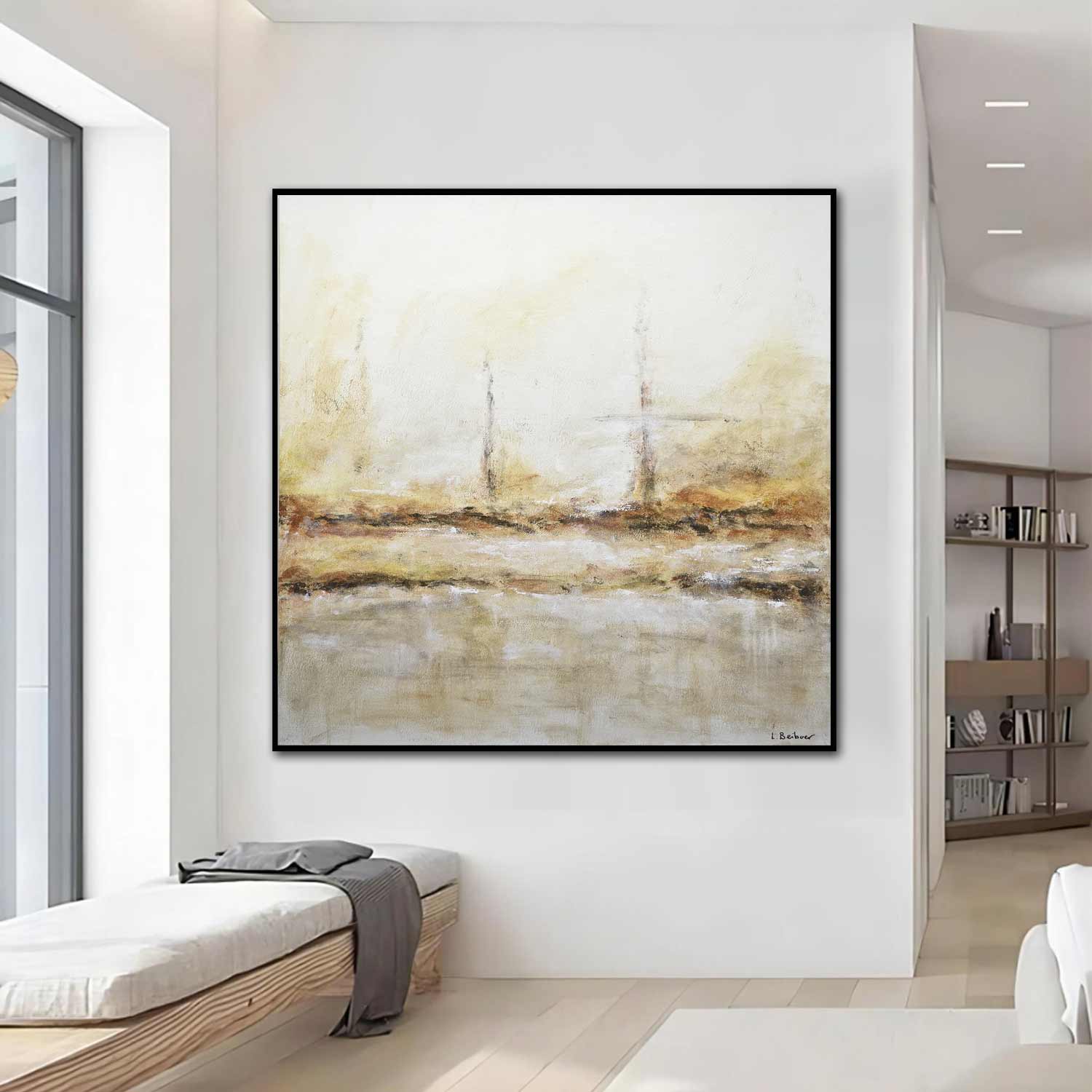 Light Abstract Wall Art Painting Natural Colors "Taken"