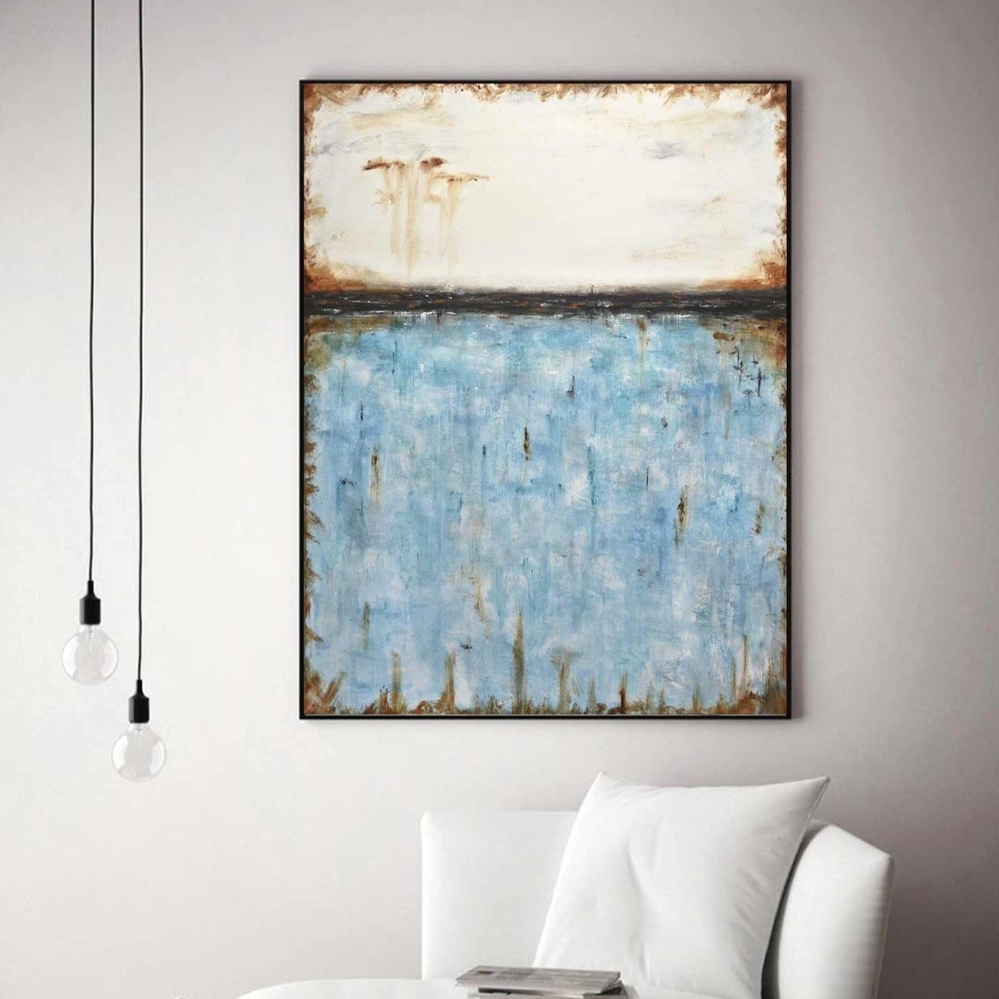 Turquoise Art Oversized Abstract "Live Forever"