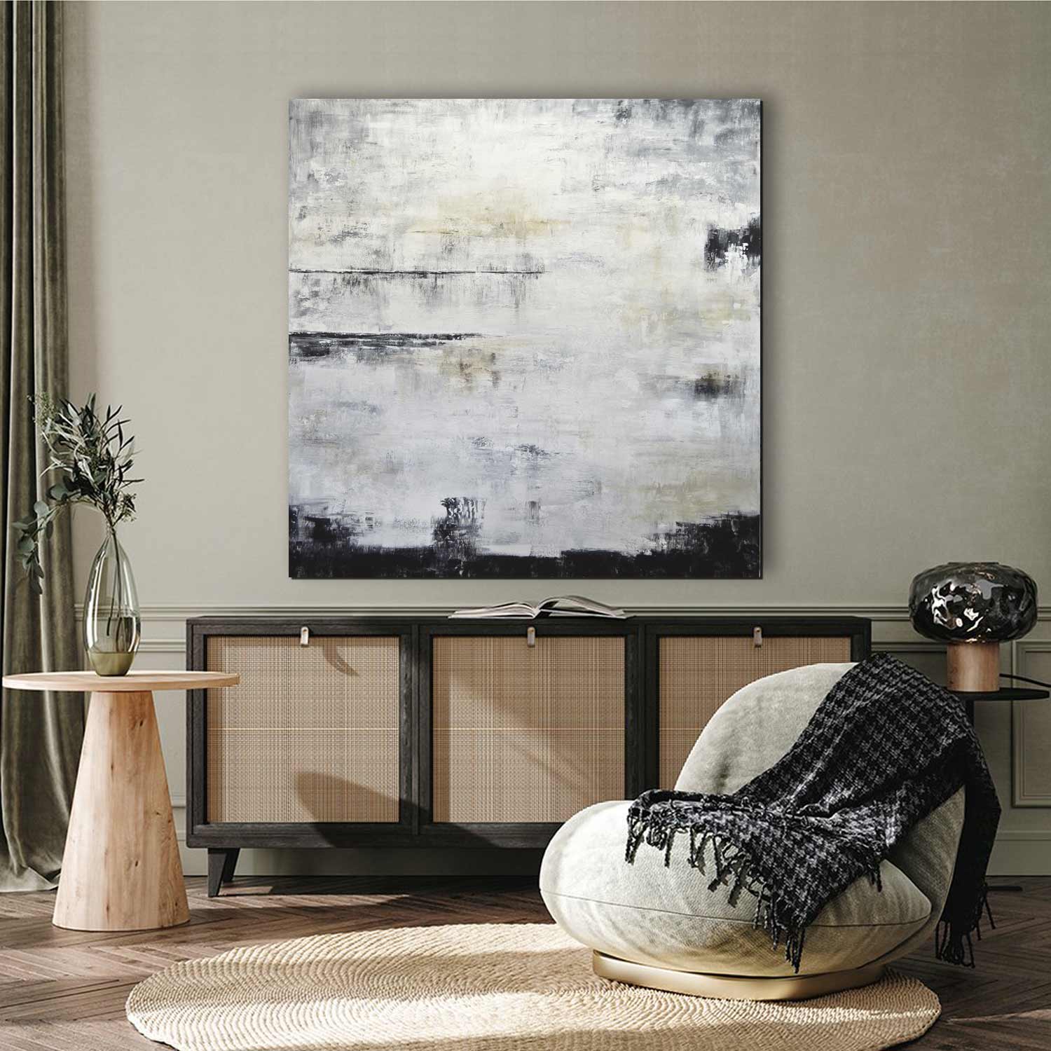 Contemporary Art Huge Abstract Painting "The Spectator"