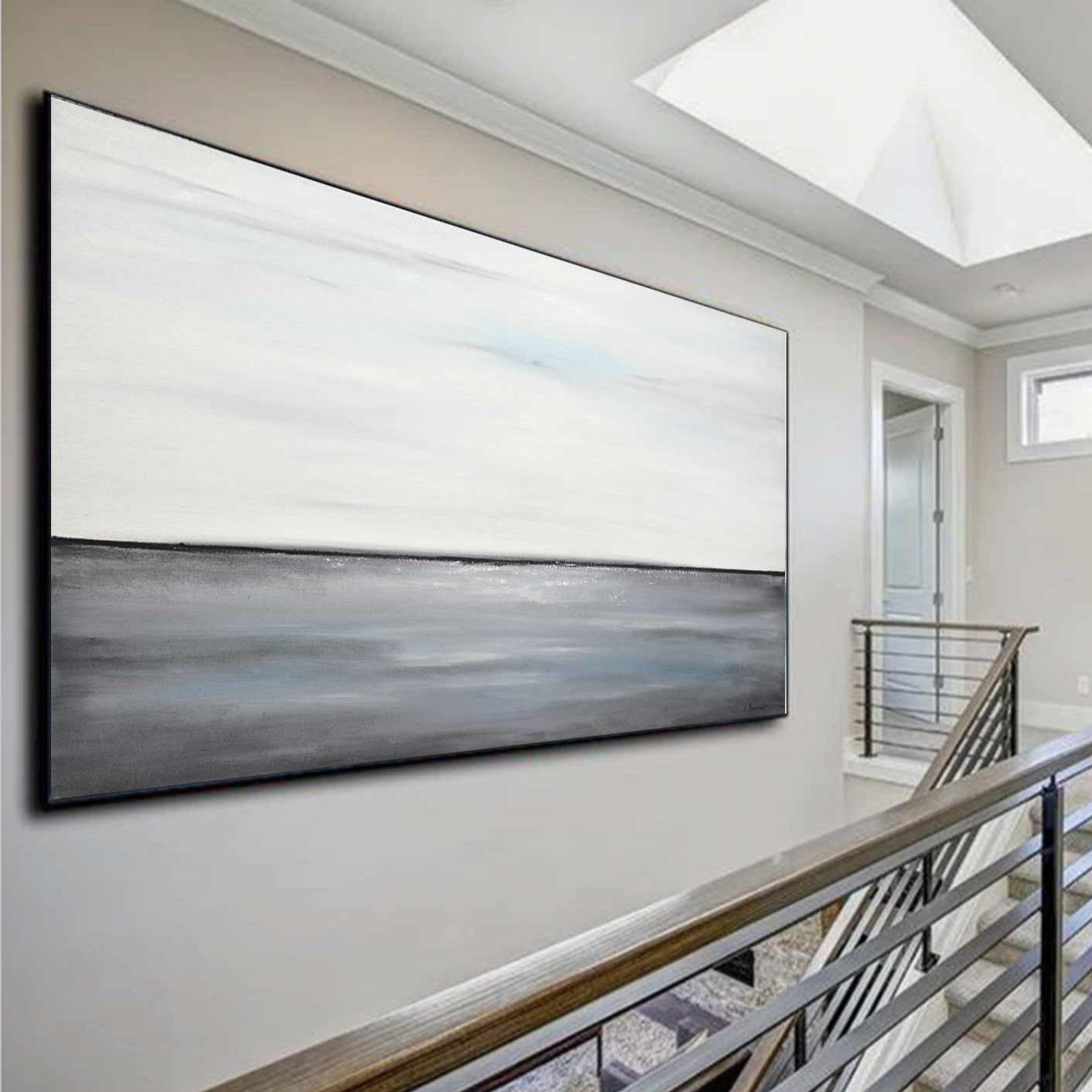 Landscape Art Timeless Design Huge Painting "Gray Waters"