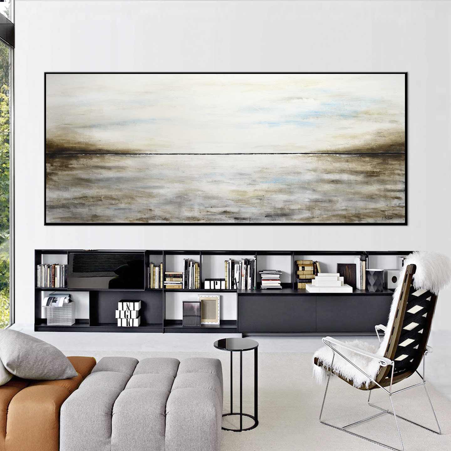 Landscape Painting Panoramic Art Horizontal Line "The Waves"