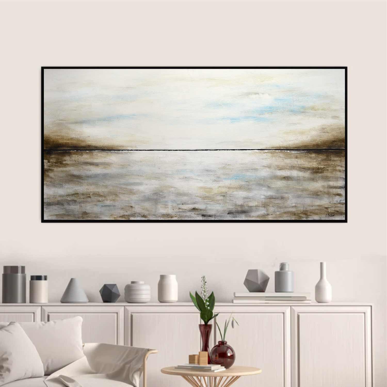 Landscape Painting Panoramic Art Horizontal Line "The Waves"