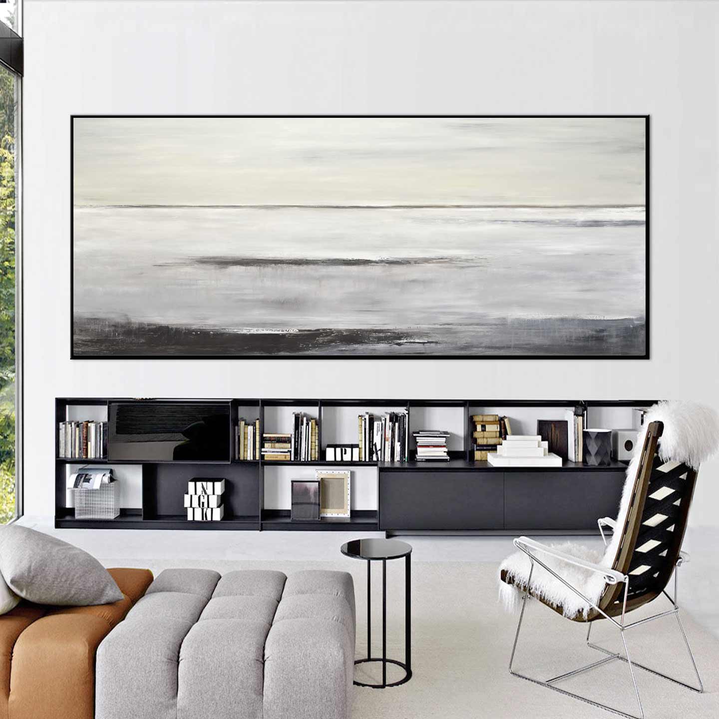 Large Abstract Painting Subdued Wall Art "Calm the Senses"