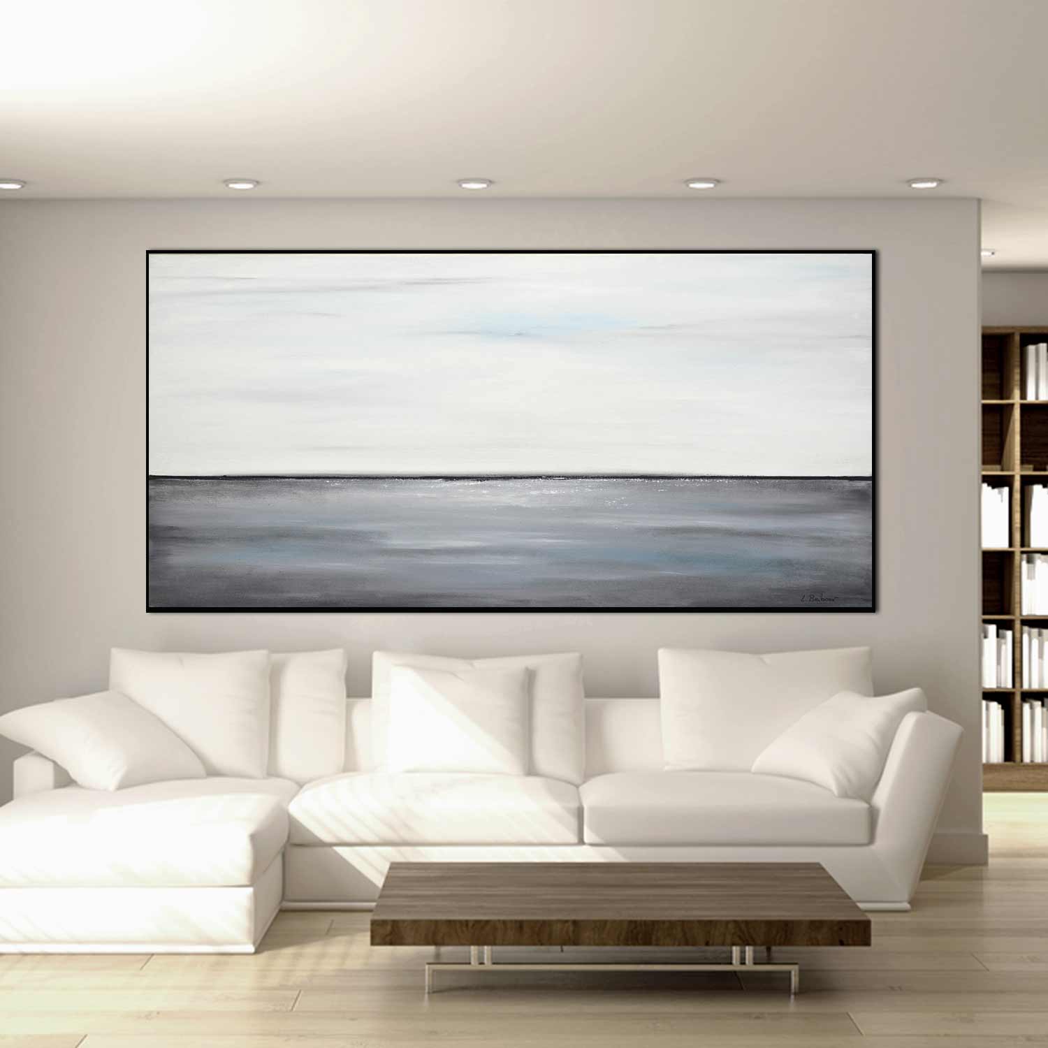 Landscape Art Timeless Design Huge Painting "Gray Waters"
